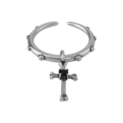 S925 Cross Pendant Pinky Ring