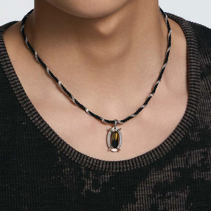 Gradient Tourmaline Woven Double-Layer Necklace