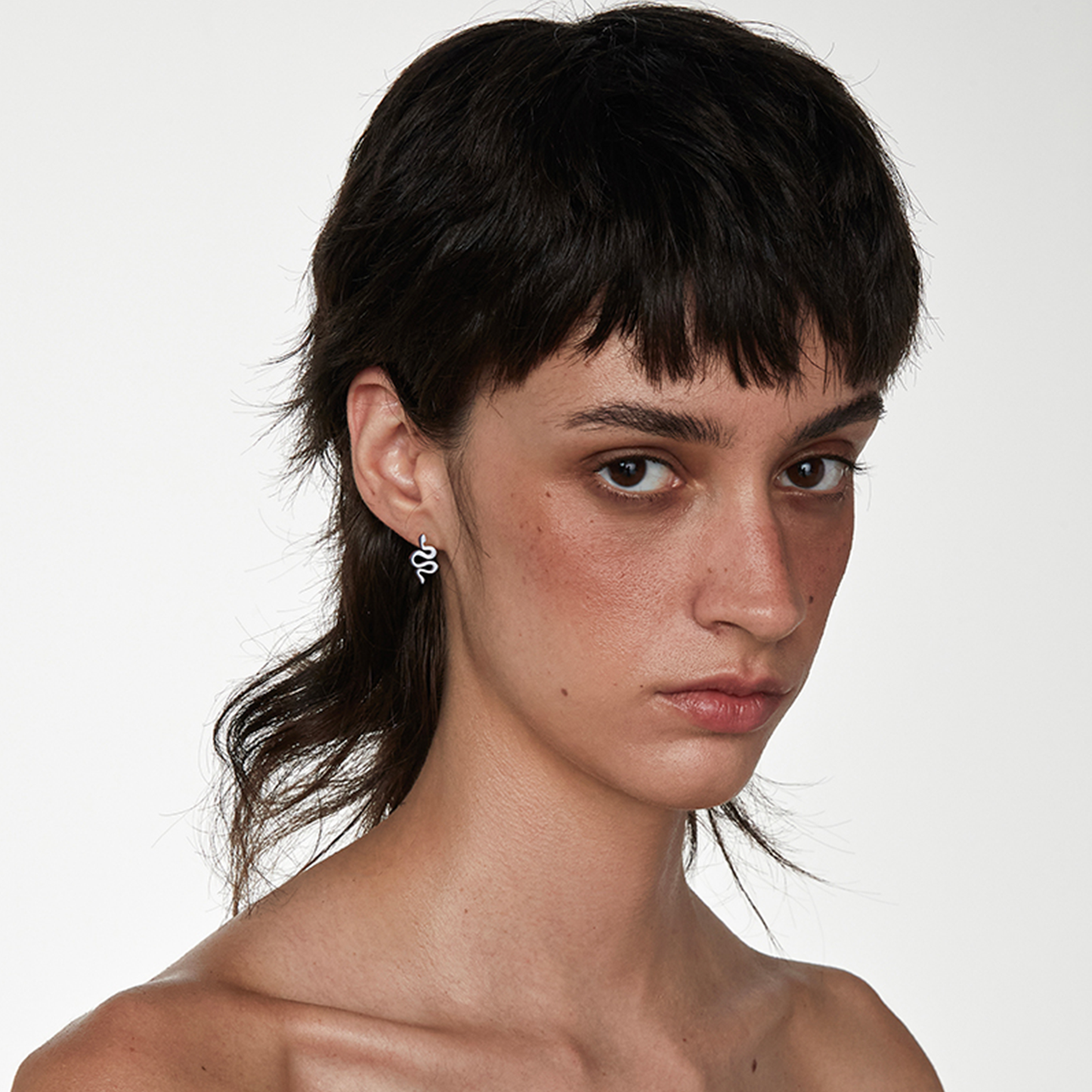 Empty Town Asymmetric Snake Stud Earrings