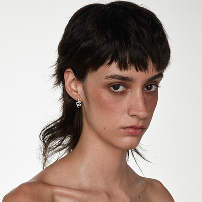 Empty Town Asymmetric Snake Stud Earrings