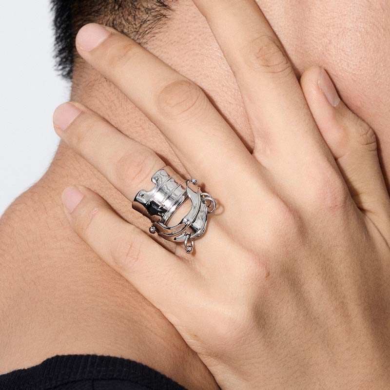 Knight Armor Double-Layer Ring