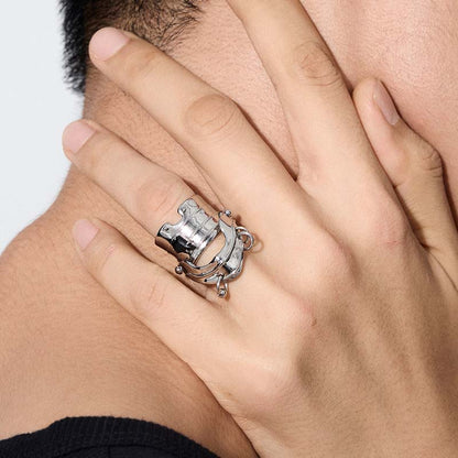 Knight Armor Double-Layer Ring