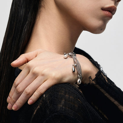 Multi-Chain Teardrop Pearl Bracelet