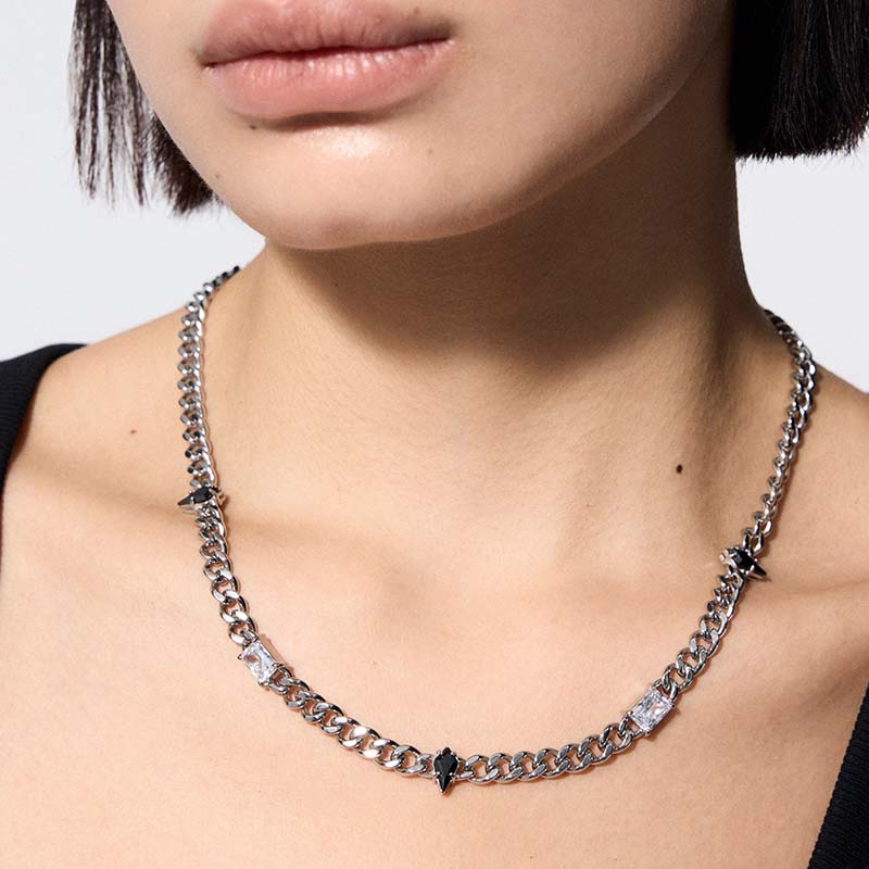 Knight Armor Irregular Zircon Necklace