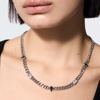 Knight Armor Irregular Zircon Necklace
