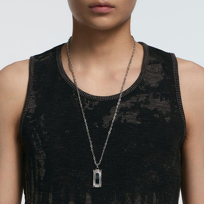 Bone Record Gradient Tourmaline Sweater Necklace