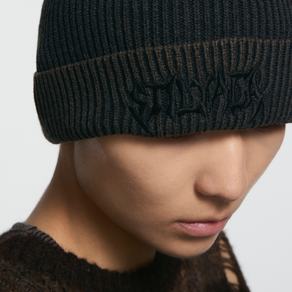 Black Letter Embroidery Beanie