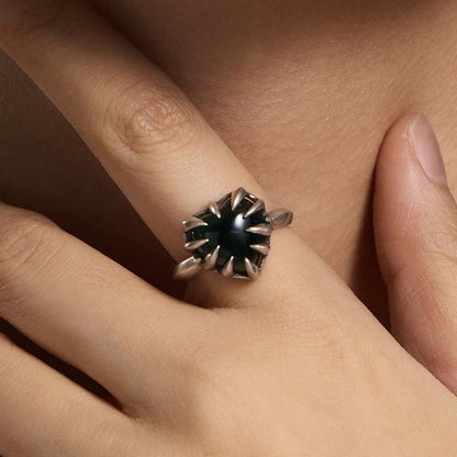 S925 Sterling Silver Spike Heart Ring