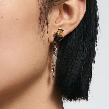 Gradient Tourmaline Stud Earrings with Spikes