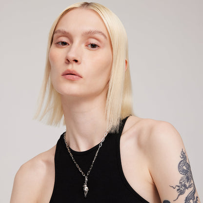 BLACK GLOVES LITTLE FIST COLOR CHANGING PENDANT NECKLACE