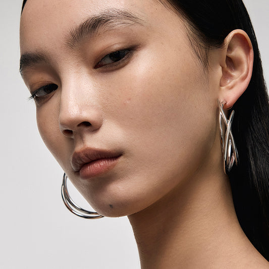 Wrapped Spike Hoop Earrings