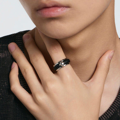 Spiked Woven Wide Ring