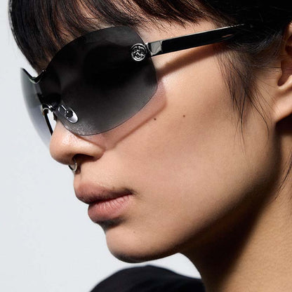 One-Piece Curved Shield Sunglasses