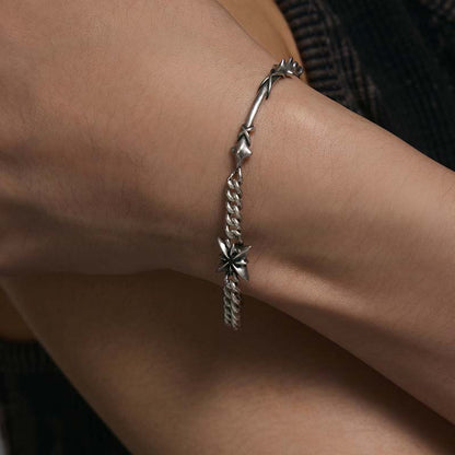 S925 Sterling Silver Cross Star Bracelet