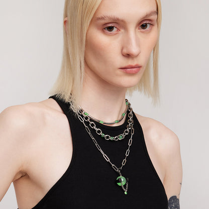 BLACK GLOVES MAGIC CRYSTAL BALL NECKLACE