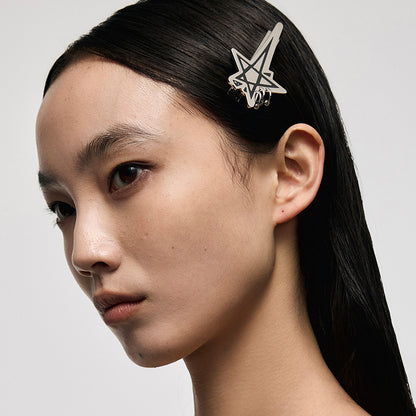 Graffiti Star Piercing Detail Hair Clip
