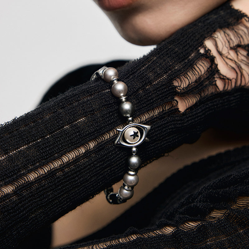 Punk Eye Gradient Pearl Bracelet