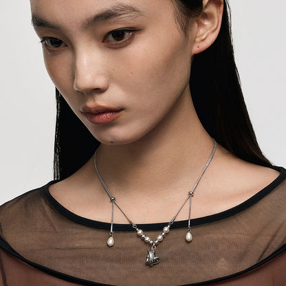 Graffiti Heart Pull-Out Necklace