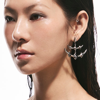 Double Manta Bone Drop Earrings