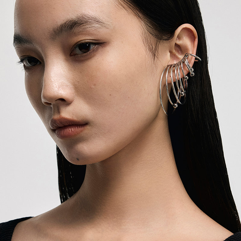 Multi-Hoop Stacked Ear Cuff