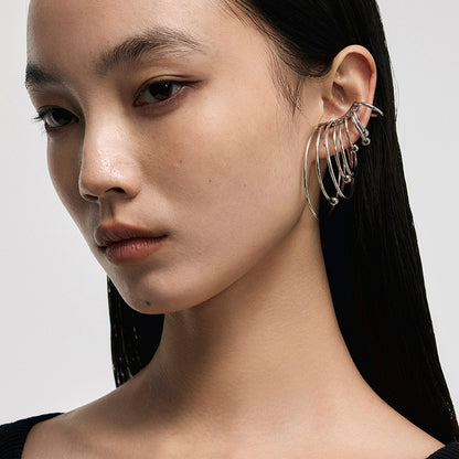 Multi-Hoop Stacked Ear Cuff