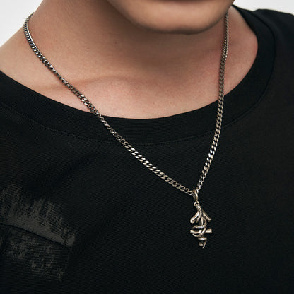 Silver Snake Zodiac Necklace Pendant