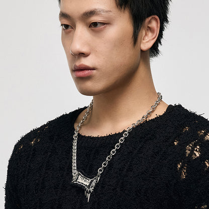 BIG KIDS Graffiti Denim Necklace