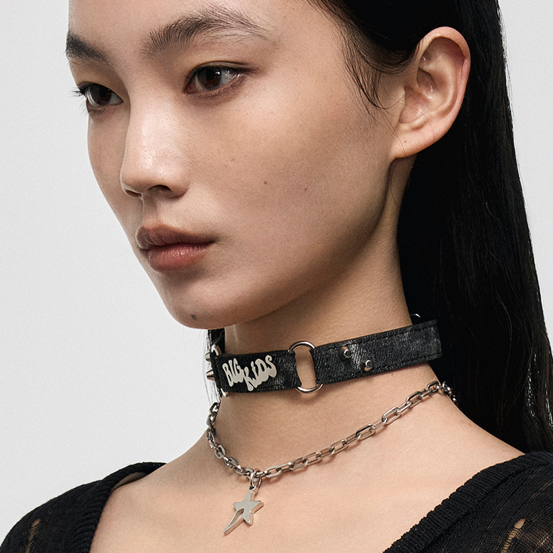 BIG KIDS Graffiti Denim Choker