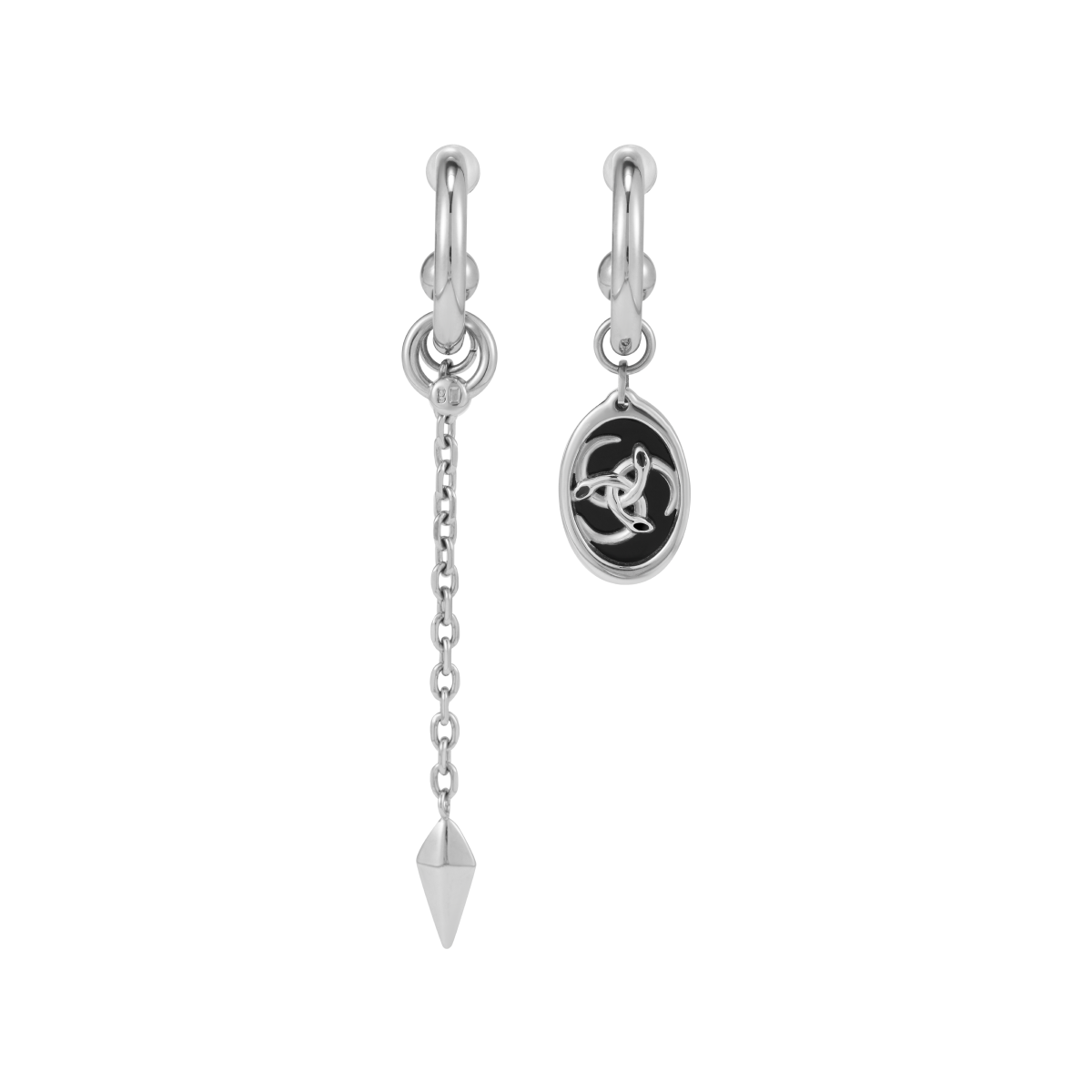 Triple Serpent Ring Asymmetric Earrings