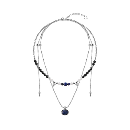 Snake Fang Bead Pull-Through Double Layer Necklace