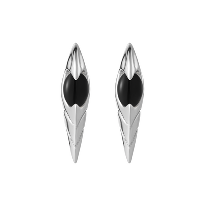 Onyx Snake Tail Stud Earrings