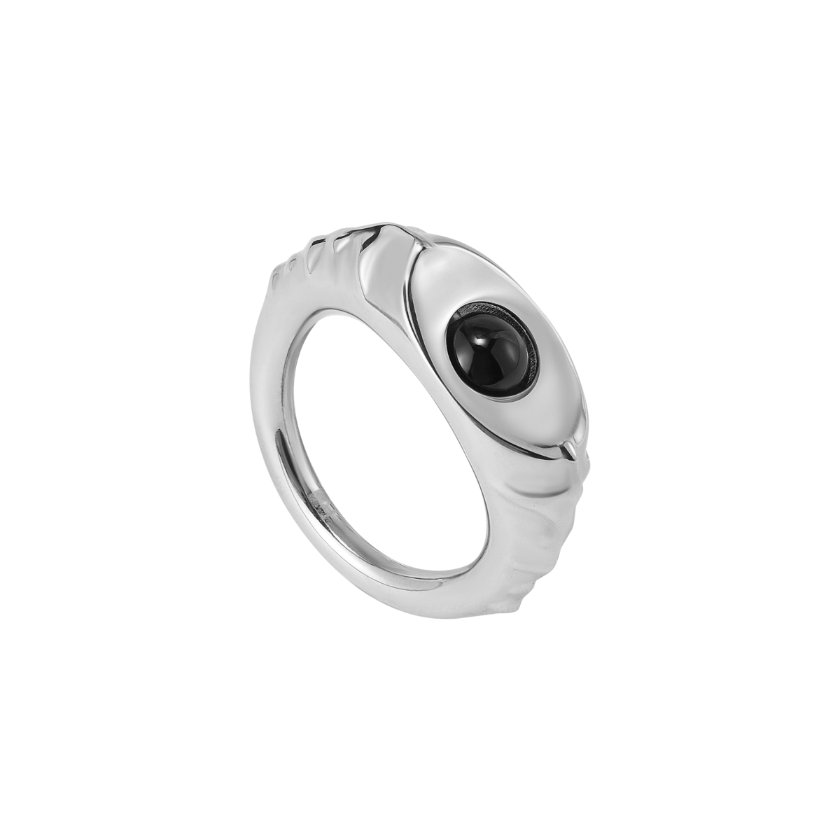 Black Onyx Snake Bone Rotating Ring