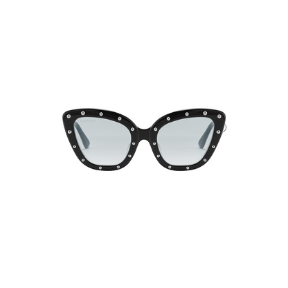Cat Eye Studded Round Frame Sunglasses