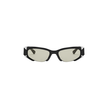 Square Half-Frame Sunglasses (Black)
