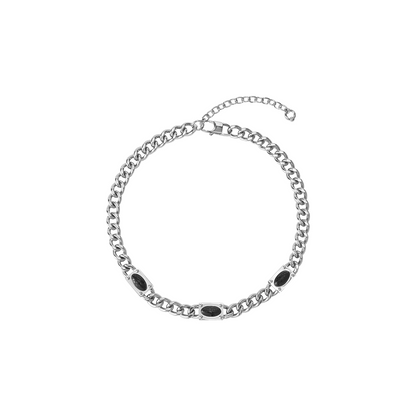 Black Onyx Snake Pattern Necklace