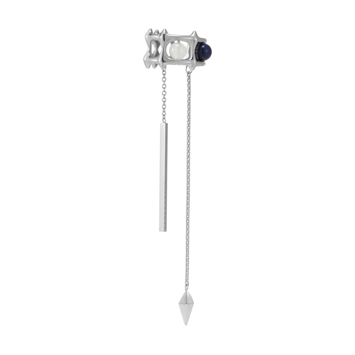 Triple Stone Snake Bone Ear Cuff