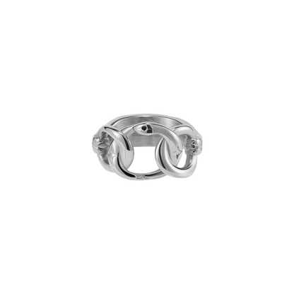 Snake-Shaped Triple Ring Wide Ring