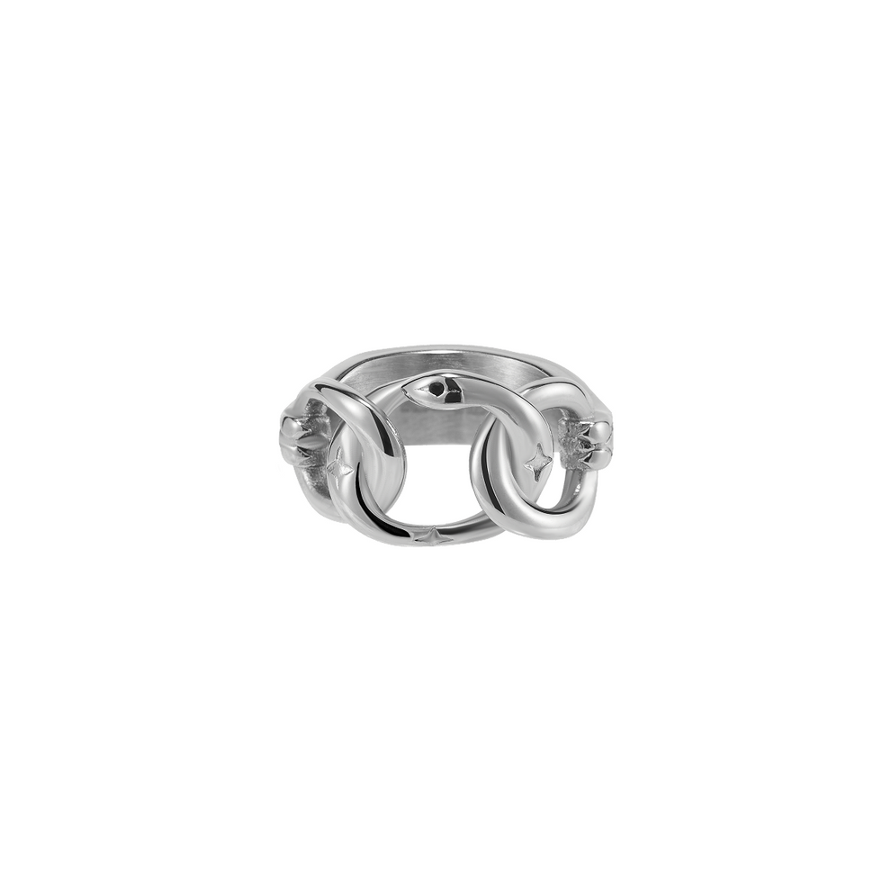 Blackhead Rings BLACKHEAD Snake‑Shaped Triple Wide Ring – Interlocking Serpent Motif in ...