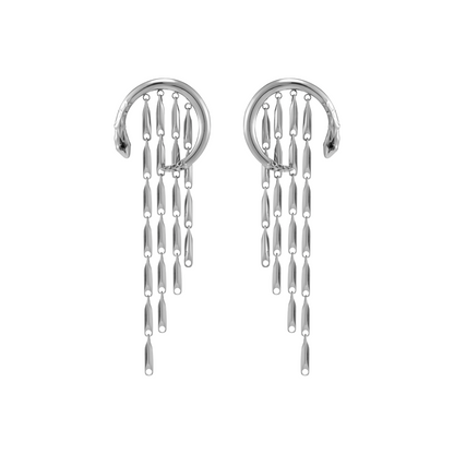 Snake Hoop Tassel Earrings