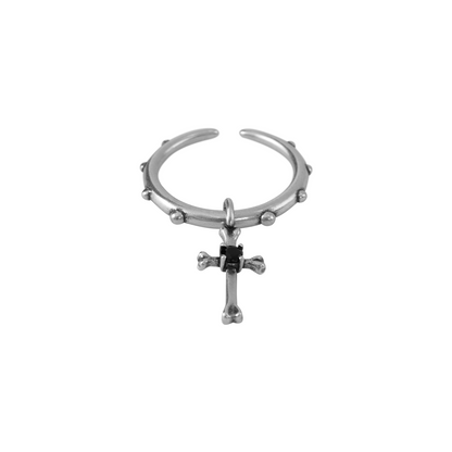 S925 Cross Pendant Pinky Ring