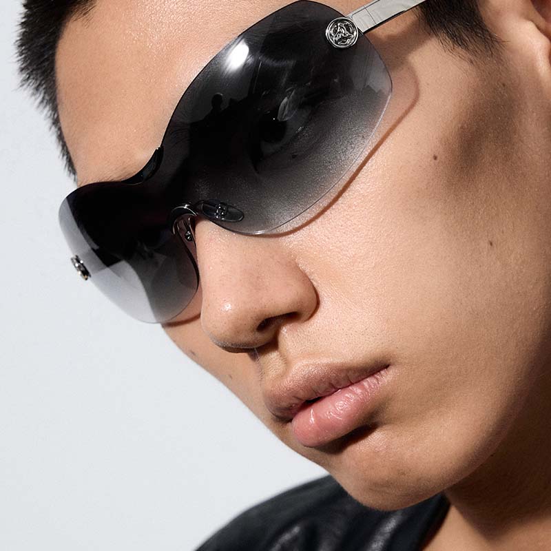 One-Piece Curved Shield Sunglasses