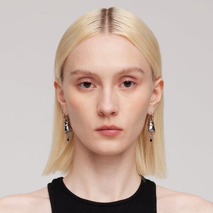 BLACK GLOVES MAGIC FIST DROP EARRINGS