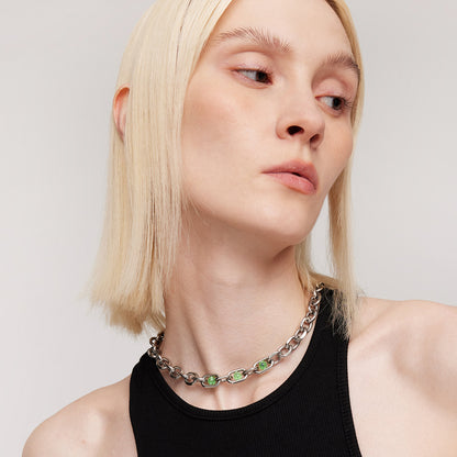 BLACK GLOVES MAGIC CRYSTAL BALL NECKLACE