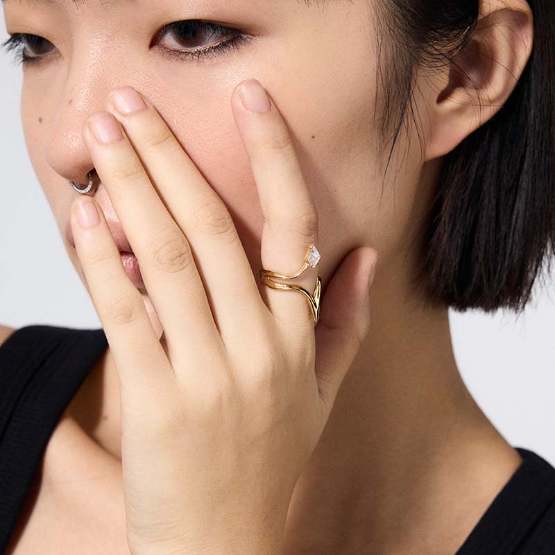 Four-Point Star Armor Ring