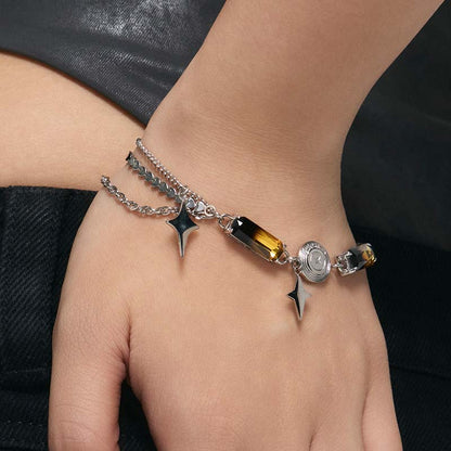 Gradient Tourmaline Bone Record Bracelet