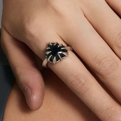 S925 Sterling Silver Spike Heart Ring