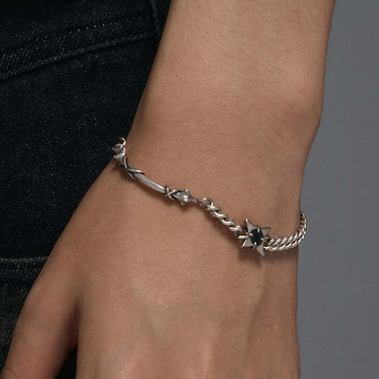 S925 Sterling Silver Cross Star Bracelet