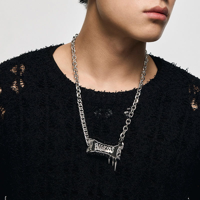 BIG KIDS Graffiti Denim Necklace