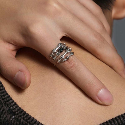 S925 Sterling Silver Skeleton Hand Ring