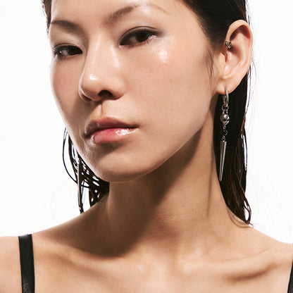 Siren Skull Drop Earrings with Black Onyx